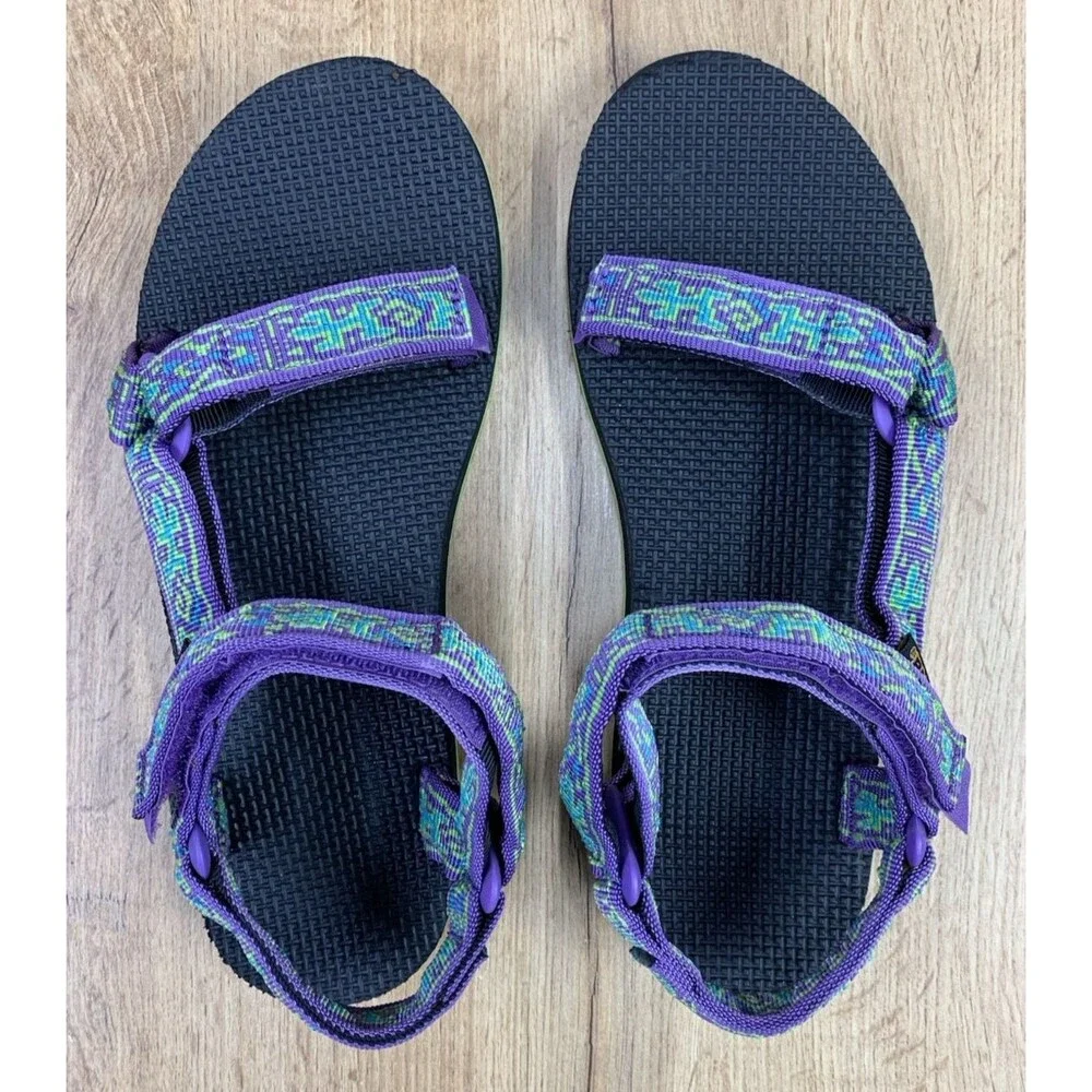 Teva Original Universal Sandals Women US 8 Purple Green Sport Hiking Water Shoes